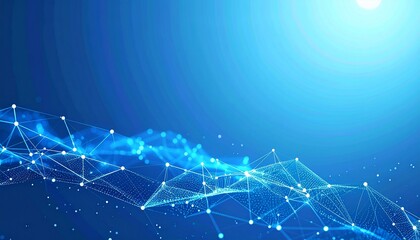 Blue Particle Network Tech Background