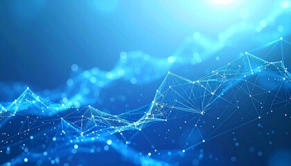 Blue Particle Network Tech Background