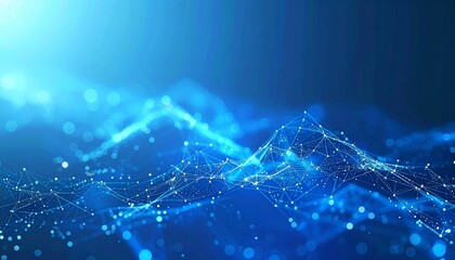 Blue Particle Network Tech Background