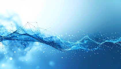 Blue Particle Network Tech Background