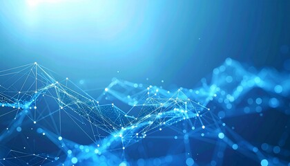 Blue Particle Network Tech Background