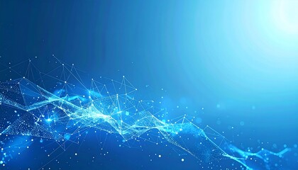 Blue Particle Network Tech Background