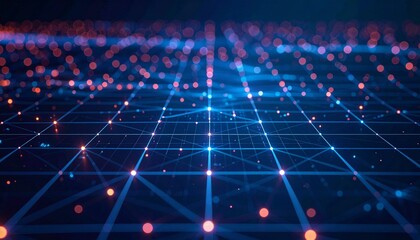 Futuristic Grid AI Concept Background