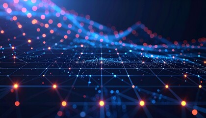 Futuristic Grid AI Concept Background