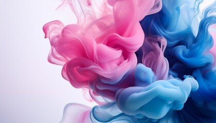Fototapeta premium colorful swirls of abstract ink in soft shades of pink and blue in artistic composition