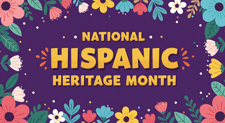 National Hispanic Heritage Month Festive Floral Border Background Banner Design