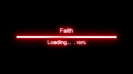Faith Loading Progress Bar Animation, Animated Neon Loading Indicator, Seamless Glowing Bar for Digital Interfaces and HUD Designs - Powered by Adobe