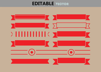 Obraz premium Collection of Red Ribbon Banner Design Elements for Graphic Design and Decoration Vector Illustration for Presentation and Web Design Projects