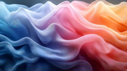 Obraz premium Minimalist aura waves a palette of deep navy electric blue teal mint green lavender blush pink and warm coral sleek and futuristic with gentle flowing energy ideal for wellness