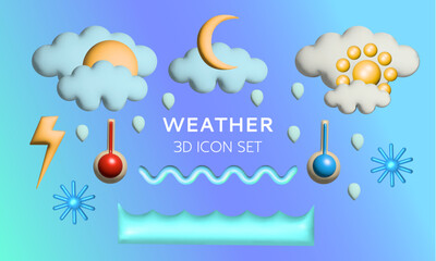 3D Gradient Weather Icon Pack