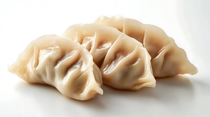 delicious steamed dumplings on a plate perfect for asian cuisine themes, juicy momo, appetizing steamed dumplings beautifully arranged on a plate, showcasing their delicate folds and smooth texture