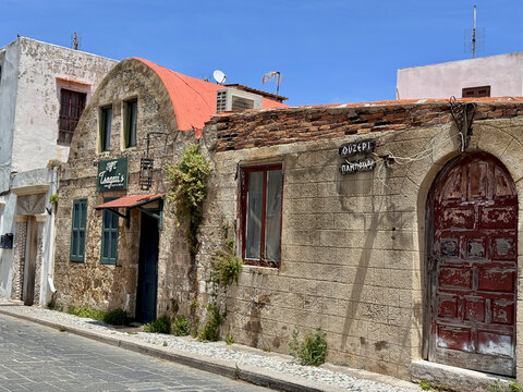 Fototapeta Historic building in Rhodes old town Rhodes Greece