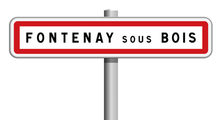 Panneau d'entrée de ville de Fontenay-sous-Bois, Val-de-Marne, Île-de-France