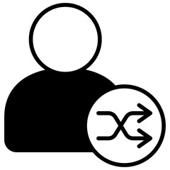 Change Role glyph, mini illustration icon. use for modern concept, print, UI, UX kit, web and app development. Vector related to account management, ecommerce, banking and finance.
