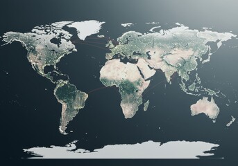 Global shipping routes illustrated on a world map with highlighted maritime connections