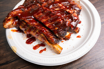 Barbeque Half Rib on White plate