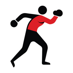 Running man silhouette playing football in action vector illustration