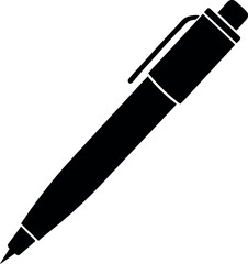  Pen silhouette vector icon on transparent background