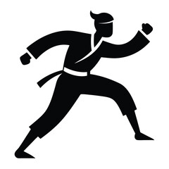 Running man silhouette vector illustration of an athlete in action