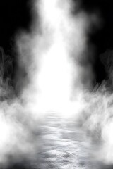 Obraz premium Foggy path, light at end