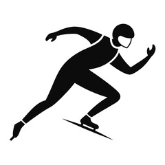 Dynamic silhouette vector illustration of a running man, capturing the essence of sport and athlete in action