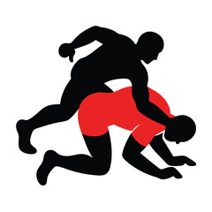 Running man silhouette vector illustration of a sprinting athlete in action