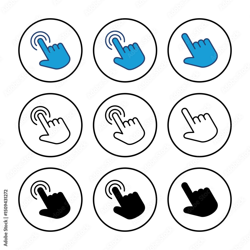 Poster hand cursor icon. cursor icon vector. hand cursor icon click
