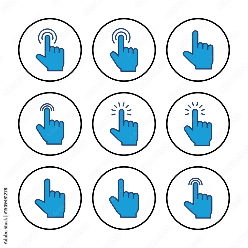 Poster hand click icon vector. pointer icon vector. hand cursor icon vector