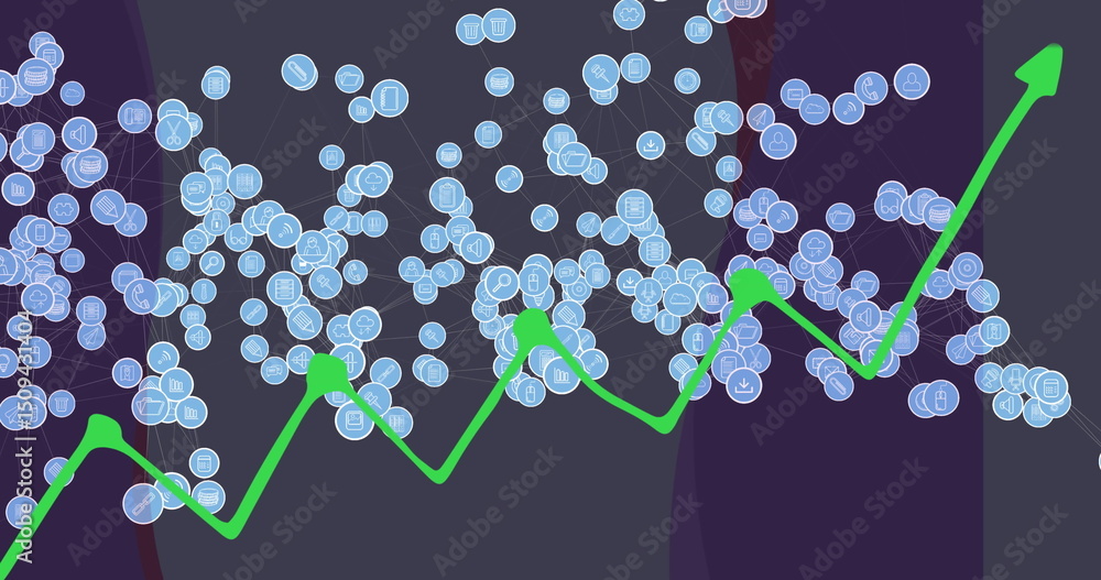 Poster image of data processing over network of connections and shapes
