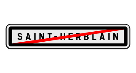 Panneau de sortie Saint-Herblain, Loire-Atlantique, Pays de la Loire