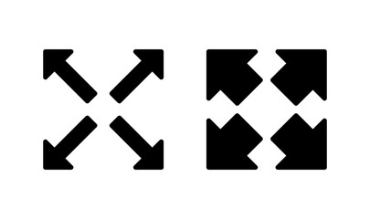 Fullscreen Icon logo design. Expand to full screen sign and symbol. Arrows symbol