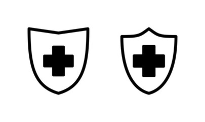 Health insurance icon logo design. Insurance health document sign and symbol