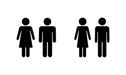 Man and woman icon logo design. male and female sign and symbol. Girls and boys