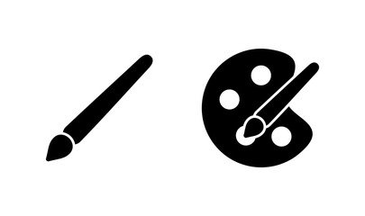 Paint icon logo design. paint brush sign and symbol. paint roller icon vector