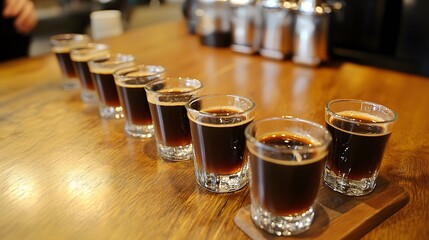 Coffee Tasting Flight Espresso Shots Lineup