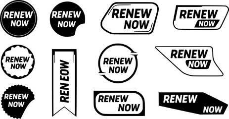 Obraz premium vector set of Renew now sticker vector template 