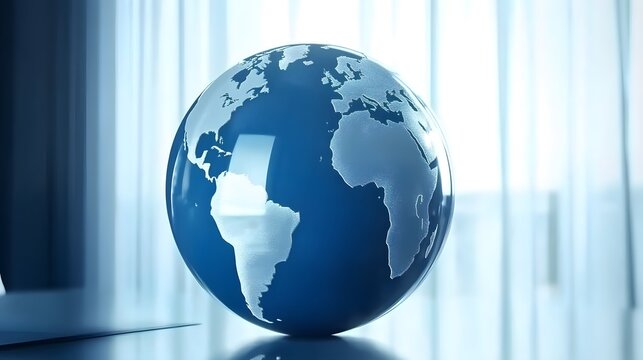 Global Business World Map Glass Globe Earth