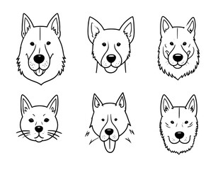 set of dogs vector