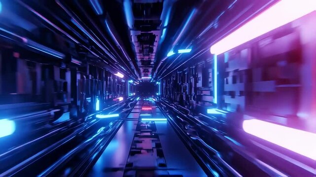City tunnel dystopia sci-fi abstract 3d