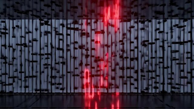 Abstract technological background with red digits of binary code