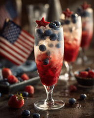 layered patriotic drink with star