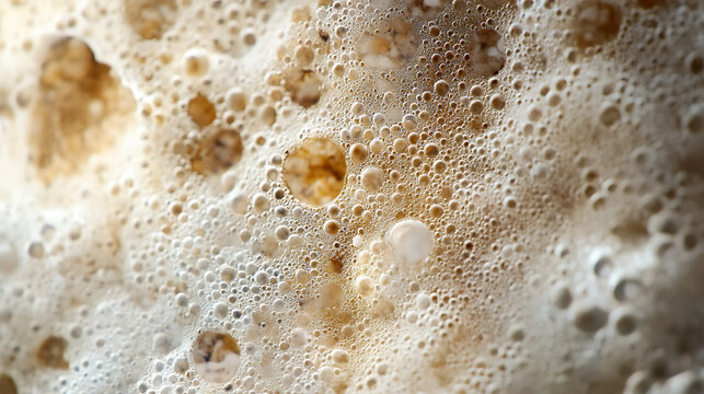 Close-up of Frothy Bubbles with Air Pockets