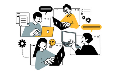 リモートワークイラスト