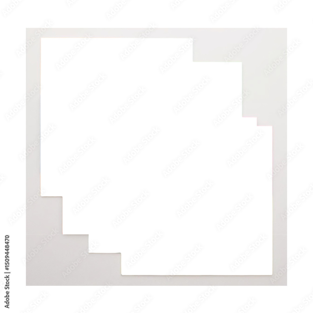 Aufkleber Abstract white frame design with geometric shapes for modern art and creative graphic design projects use case design