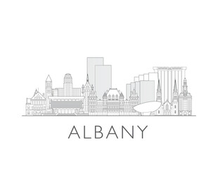 Obraz premium Albany, New York, cityscape illustration skyline drawing