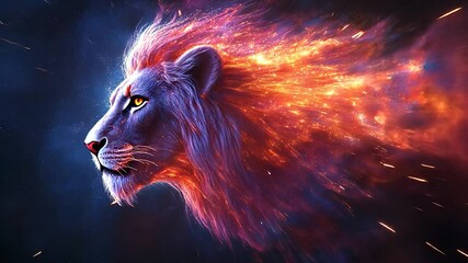 Fiery Lion Profile in Cosmic Background