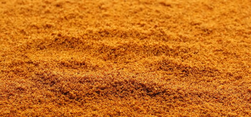 Mexican taco seasoning background and texture, side view	