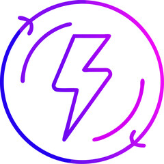 Circular icon representing renewable energy power