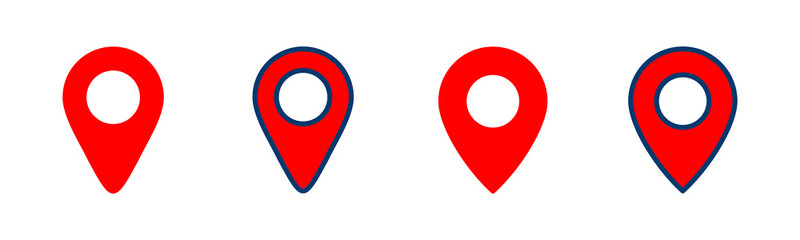 Pin icon vector isolated on white background. Location icon. Map pointer icon. Point. Locator. Address