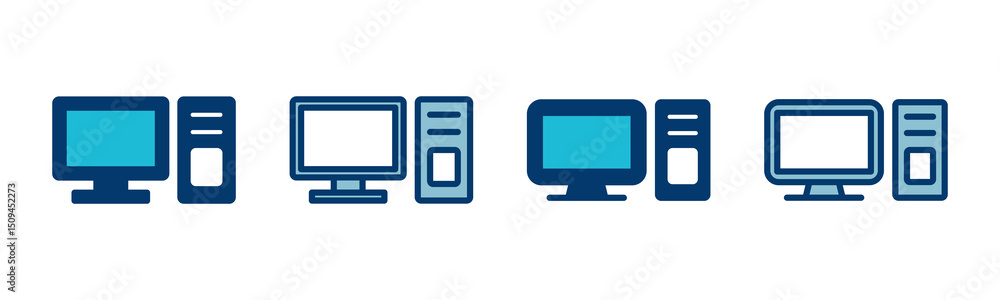 Poster computer icon vector isolated on white background. pc icon vector. computer monitor icon. flat pc sy